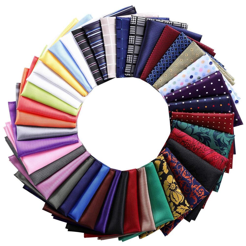 40 Pack 8.5x8.5 inch Pocket Squares for Men Men's Handkerchief Mens
